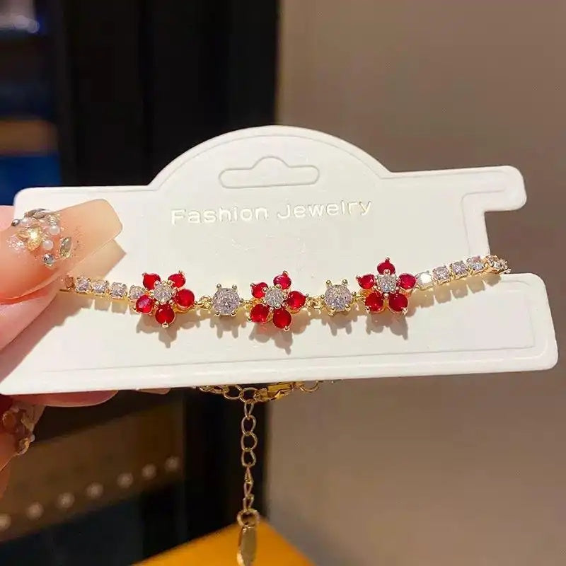 Crystal Flower Wristband Korean Ins Bracelet