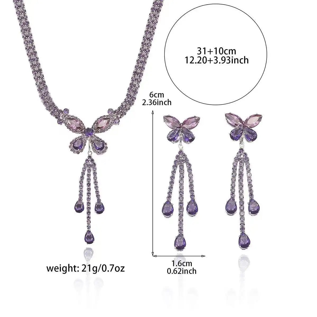 Crystal for Us and Europe Necklace Set