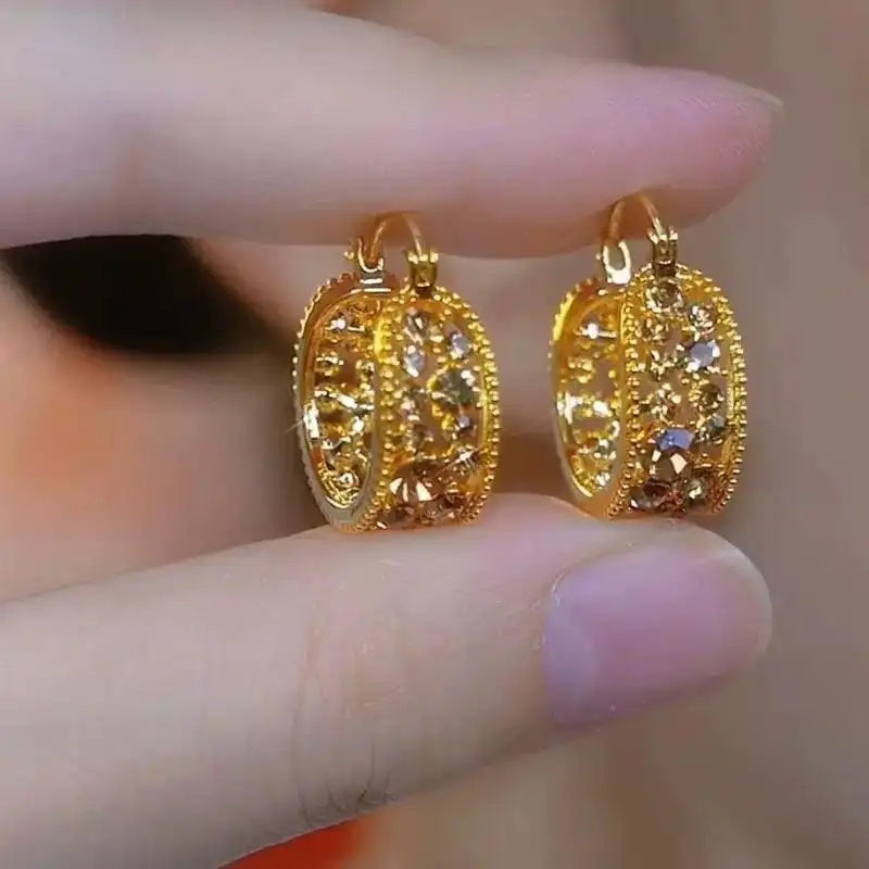 Crystal French Vintage Hoop Earrings