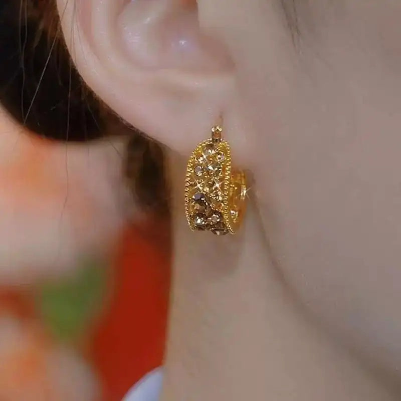 Crystal French Vintage Hoop Earrings