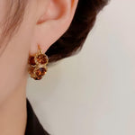Crystal French Vintage Round Hoop Earrings