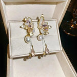 Crystal Freshwater Butterfly Wing Tassel Drop Earrings