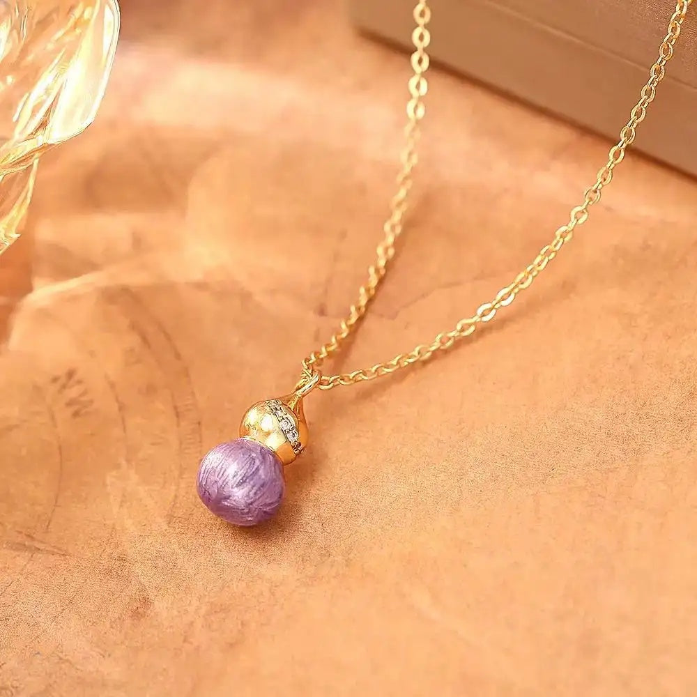Crystal Gentle Purple Gourd Necklace