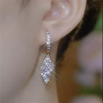 Crystal Geometric Rhombus Earrings