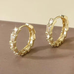 Crystal Geometric Round Clip-On Ear Hoop Earrings