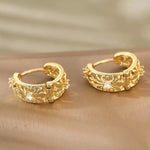 Crystal Geometric Round Hollow Retro Earrings