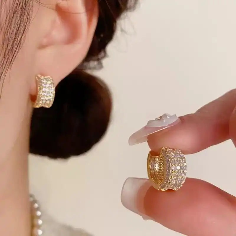 Crystal Geometric Small Ear Cuffs