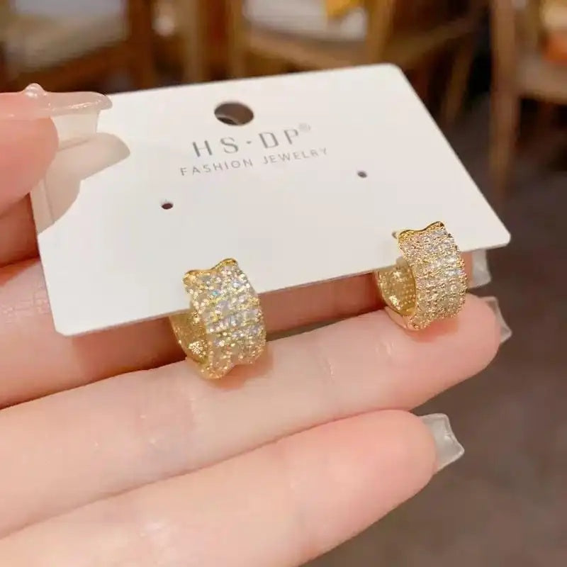 Crystal Geometric Small Ear Cuffs