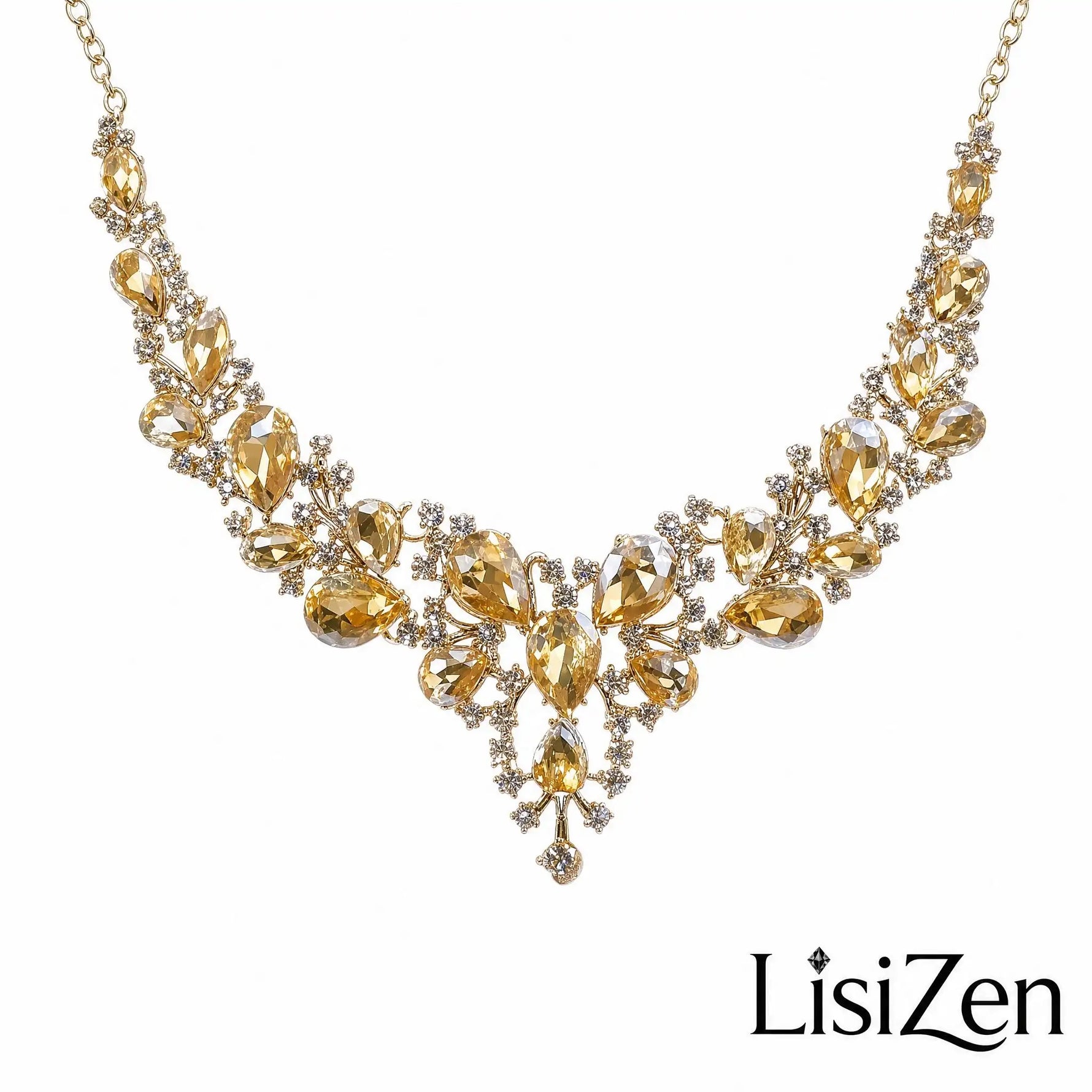 Crystal Geometric Teardrop Jewelry Set