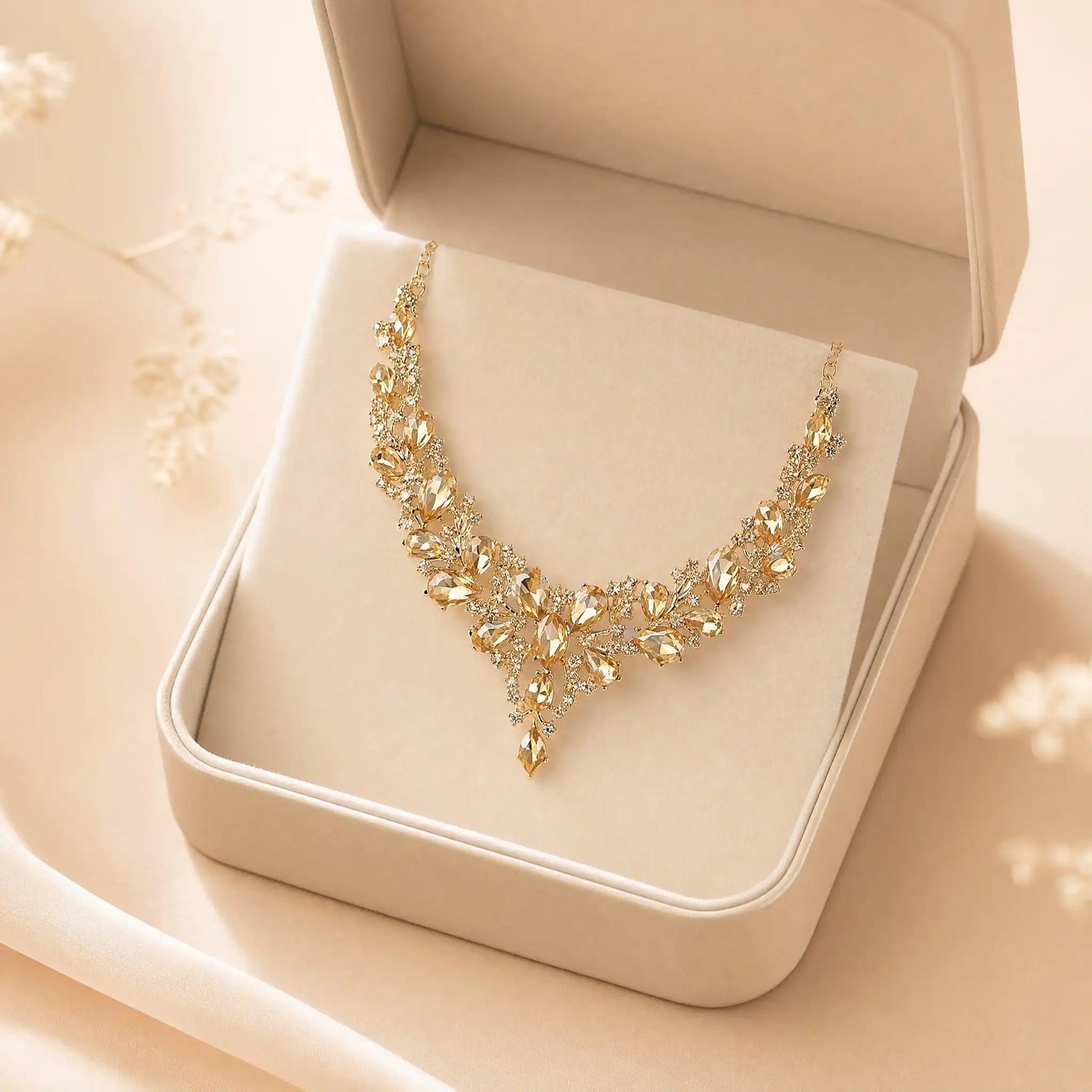 Crystal Geometric Teardrop Jewelry Set