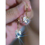 Crystal Ginkgo Leaf Ear Hooks Earrings