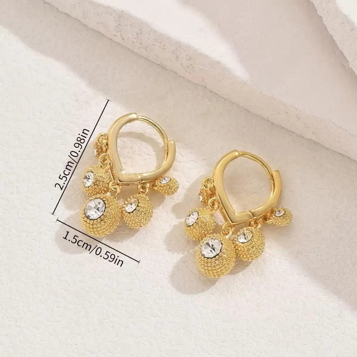 Crystal Gold-Tone Alloy Commuter Drop Earrings