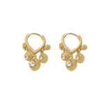 Crystal Gold-Tone Alloy Commuter Drop Earrings