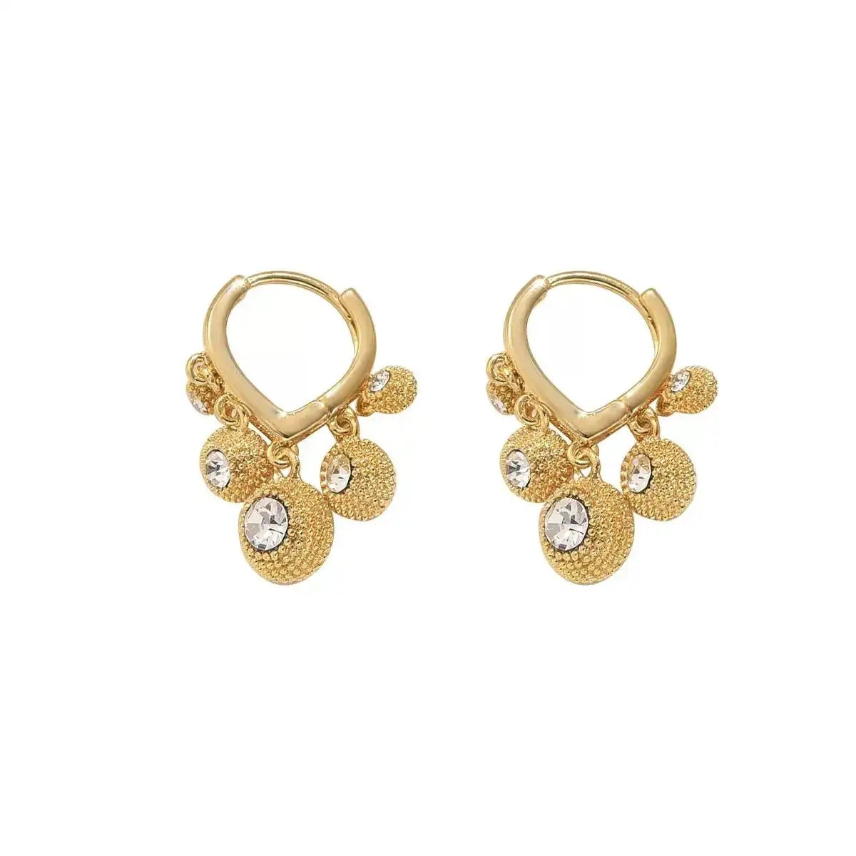 Crystal Gold-Tone Alloy Commuter Drop Earrings