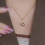 Crystal Gourd Tassel Pendant Necklace