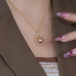 Crystal Gourd Tassel Pendant Necklace