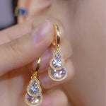 Crystal Gourd Teardrop Drop Earrings