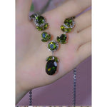 Crystal Green Gemstone Jewelry Set