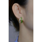 Crystal Green Hoop Earrings