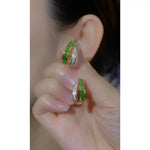 Crystal Green Hoop Earrings