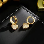 Crystal Heart Drop Earrings