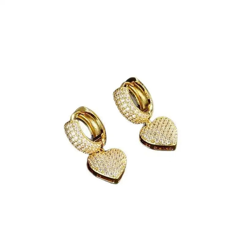 Crystal Heart Drop Earrings
