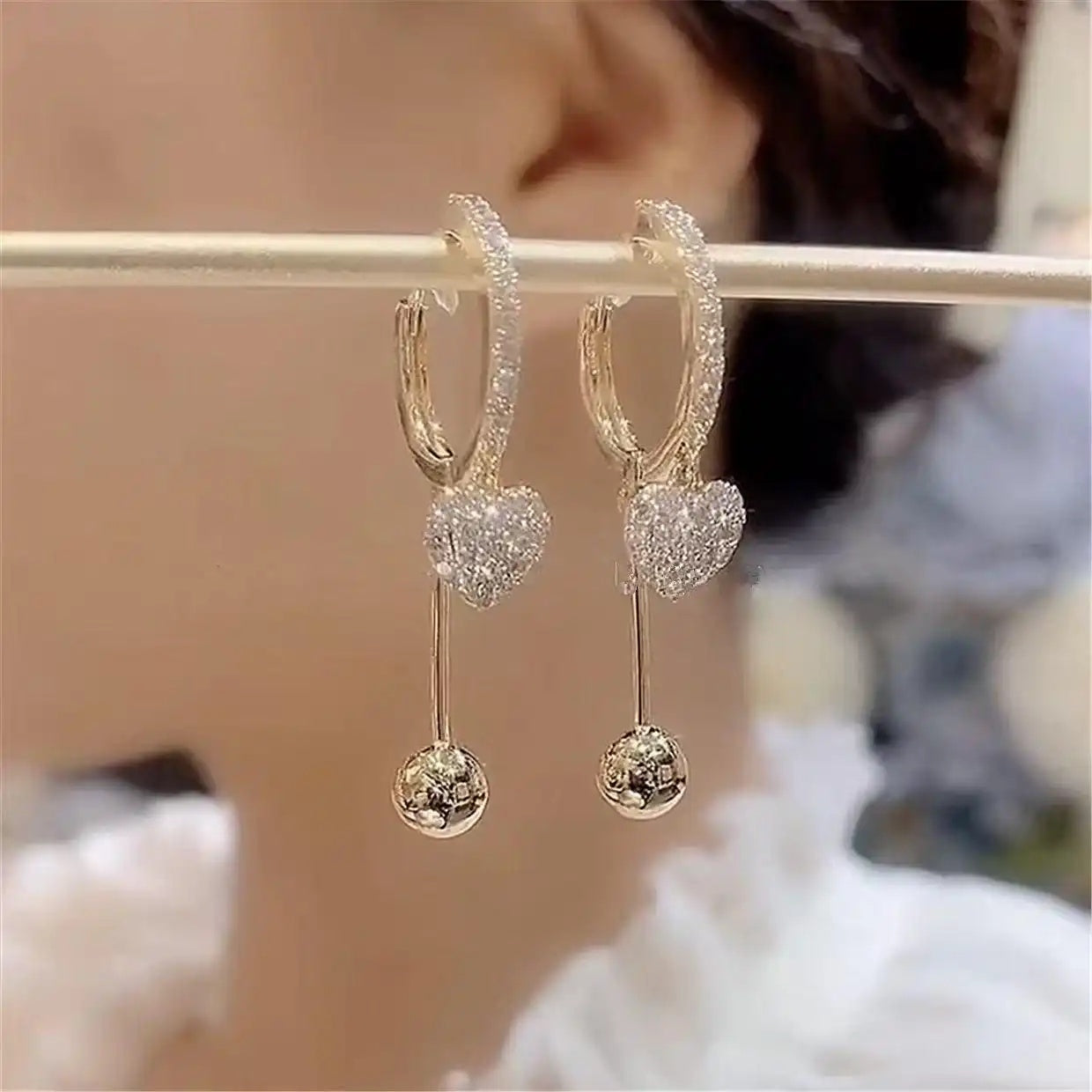 Crystal Heart Earrings