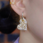 Crystal Heart Hoop Earrings