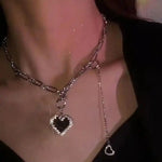 Crystal Heart Ins Hip-Hop Collar Necklace