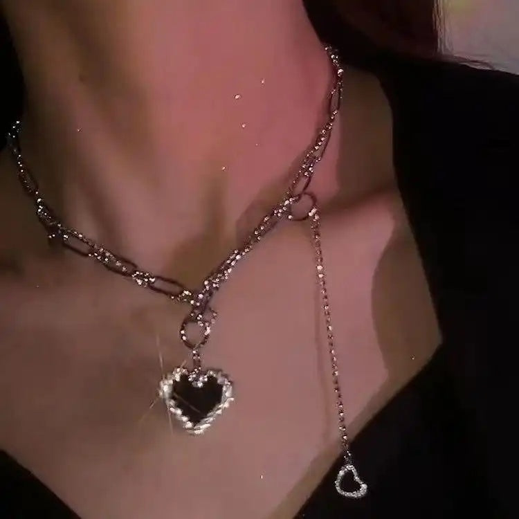 Crystal Heart Ins Hip-Hop Collar Necklace