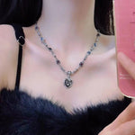 Crystal Heart Octagram Ins Creative Necklace