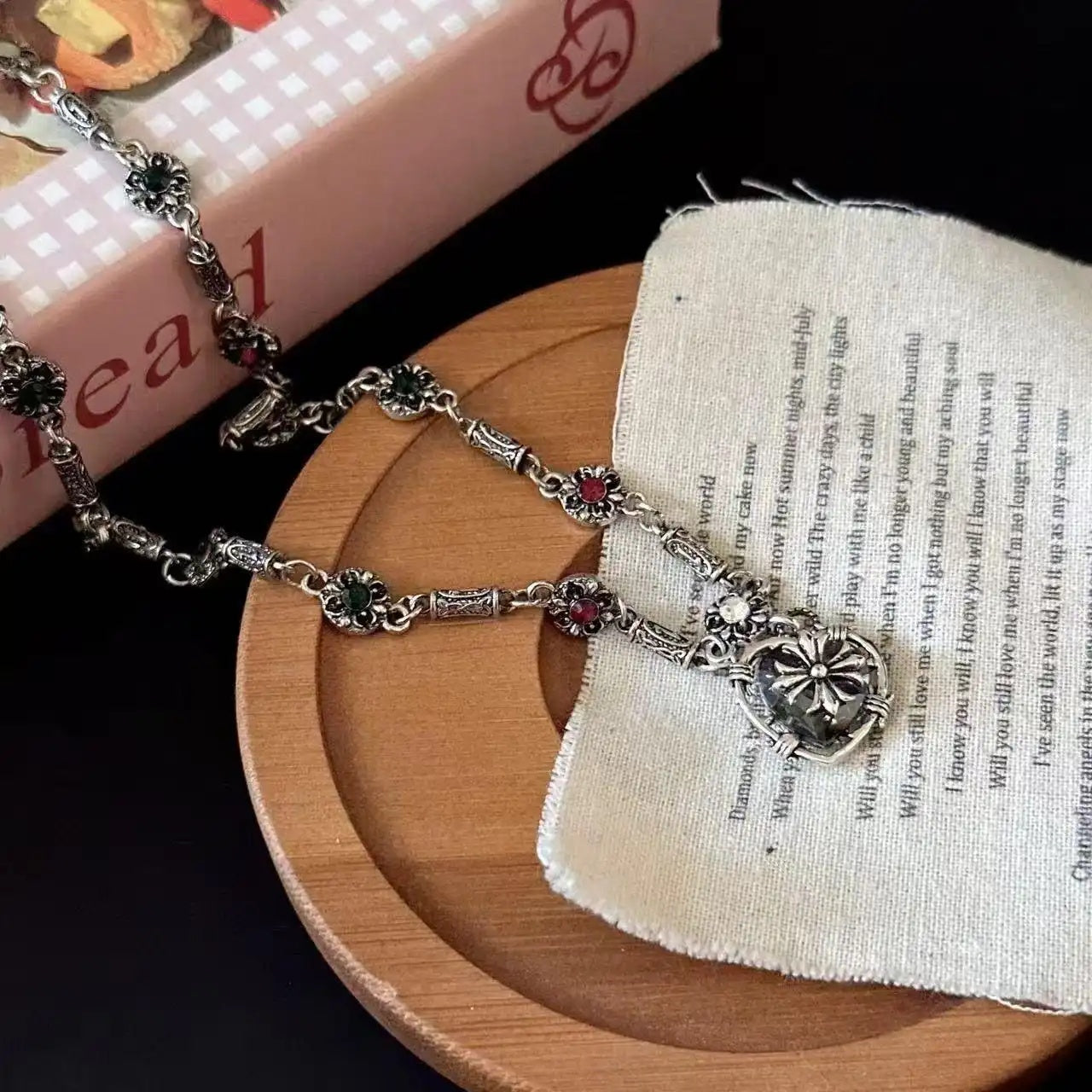 Crystal Heart Octagram Ins Creative Necklace