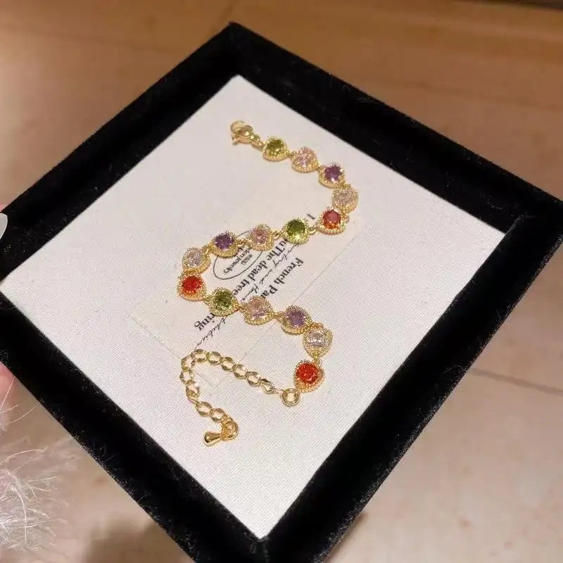 Crystal Heart Splicing Bracelet