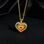 Crystal Heart Strawberry Five-Point Star Necklace