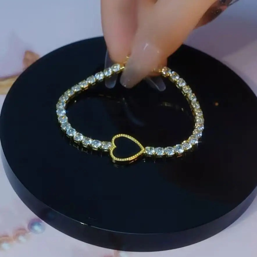 Crystal Heart Tennis Bracelet
