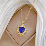 Crystal Heavy Industry Heart Real Necklace