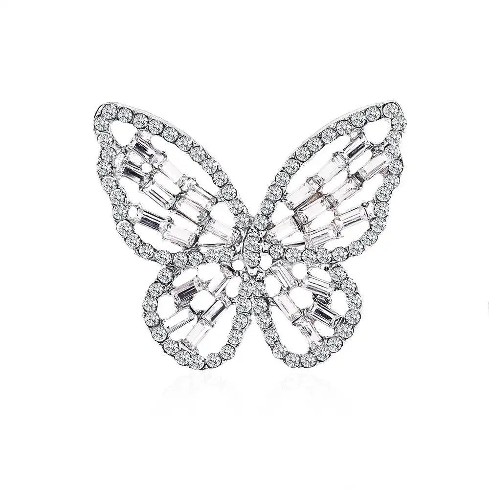 Crystal Hollow-Out Butterfly Ring