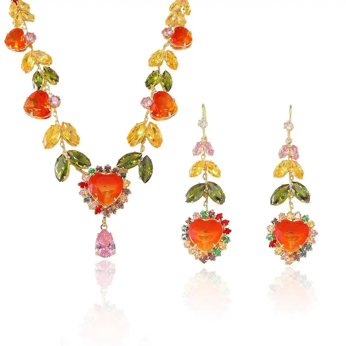 Crystal Ins Colorful Love Tassel Drop Earrings