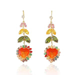 Crystal Ins Colorful Love Tassel Drop Earrings