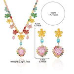 Crystal Ins Heart Colorful Collar Earrings