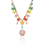 Crystal Ins Heart Colorful Collar Earrings