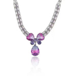 Crystal Ins Purple Butterfly Flow Earrings