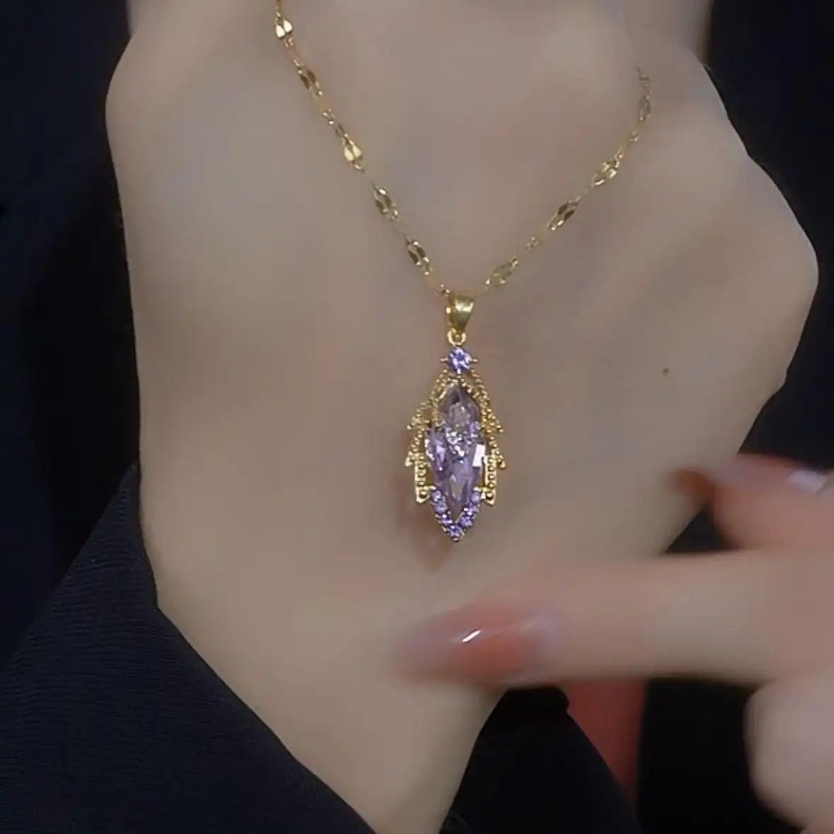 Crystal Leaf Necklace