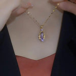 Crystal Leaf Necklace