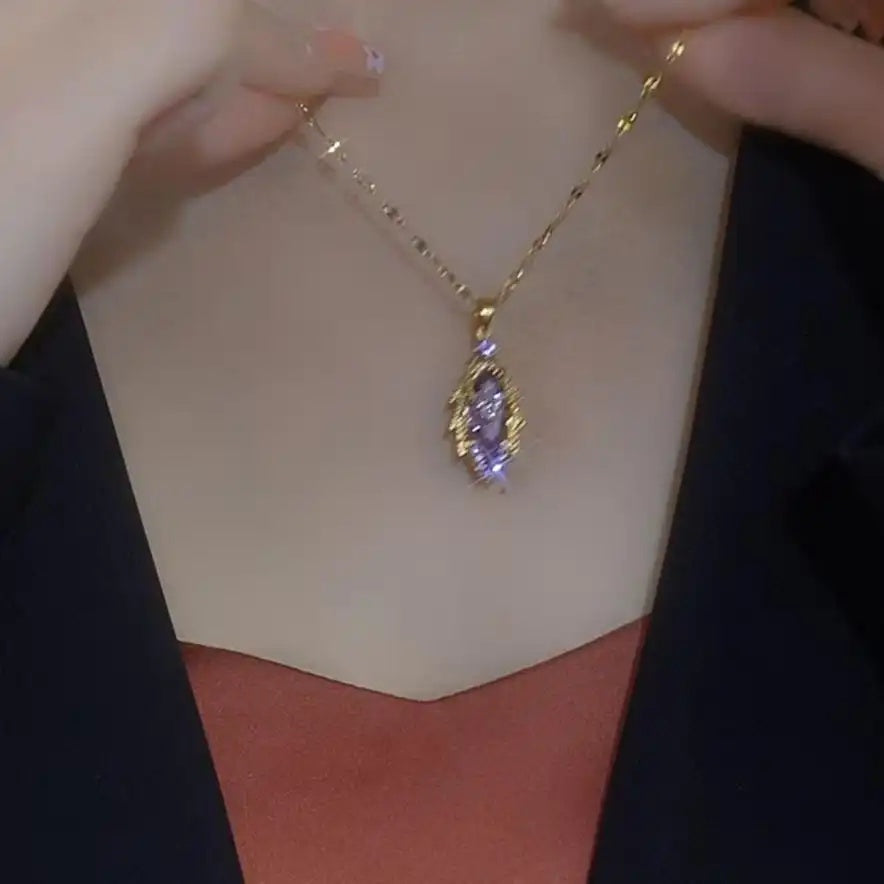 Crystal Leaf Necklace