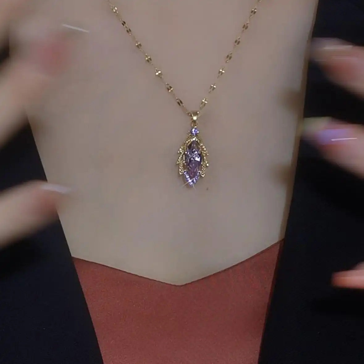 Crystal Leaf Necklace
