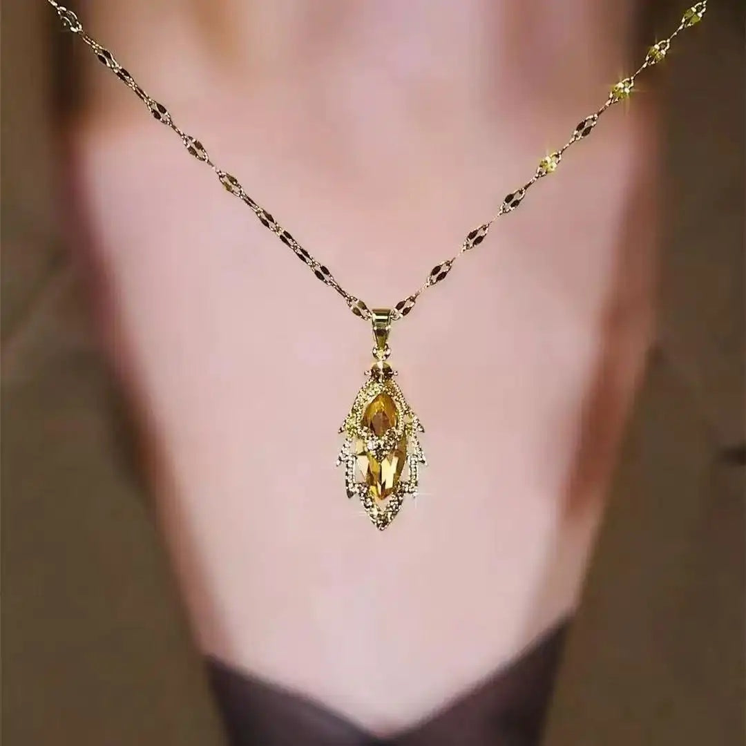 Crystal Leaf Necklace
