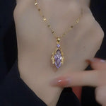 Crystal Leaf Necklace