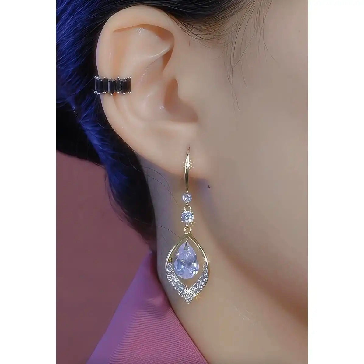 Crystal Long Drop Earrings