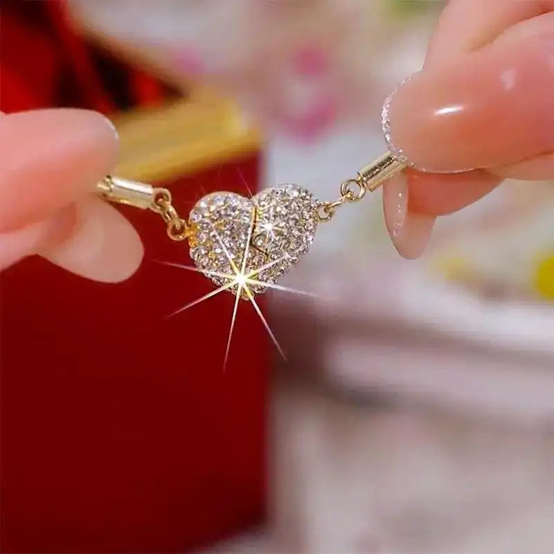 Crystal Magnetic Heart Necklace